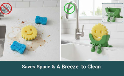 Cute Hanging Sponge Holder with Drainage – Keeps Your Sponge Dry & Smiling, For Scrub Daddy Holder, Funny Sponge Stand for Kitchen Sink, 3D Printing Countertop Sponge Holders