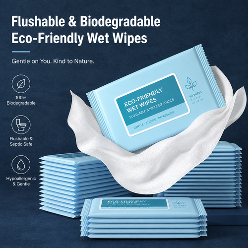 Zero-Clog Flushable Wet Wipes – Septic-Safe, Hypoallergenic & Cloud-Soft Daily Care