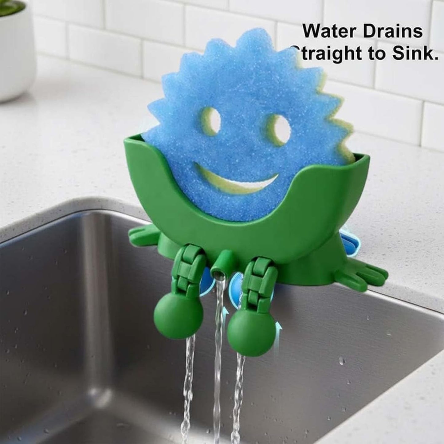 Cute Hanging Sponge Holder with Drainage – Keeps Your Sponge Dry & Smiling, For Scrub Daddy Holder, Funny Sponge Stand for Kitchen Sink, 3D Printing Countertop Sponge Holders