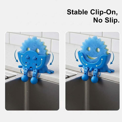 Cute Hanging Sponge Holder with Drainage – Keeps Your Sponge Dry & Smiling, For Scrub Daddy Holder, Funny Sponge Stand for Kitchen Sink, 3D Printing Countertop Sponge Holders