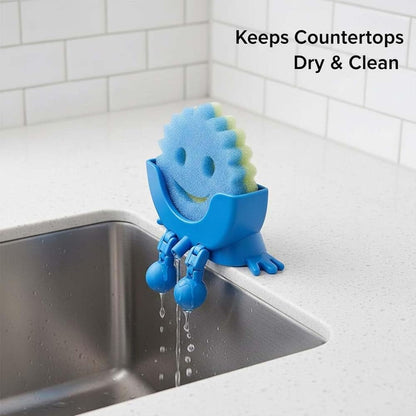 Cute Hanging Sponge Holder with Drainage – Keeps Your Sponge Dry & Smiling, For Scrub Daddy Holder, Funny Sponge Stand for Kitchen Sink, 3D Printing Countertop Sponge Holders