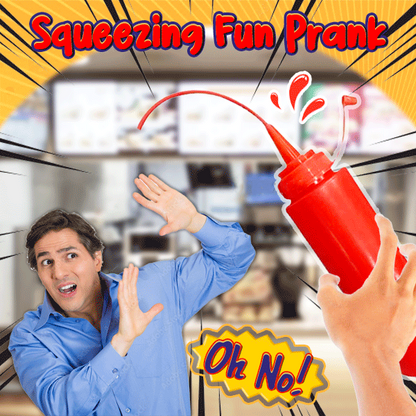 Prank Squeeze Ketchup Bottle – Realistic Fake Tomato Sauce Gag Toy for Funny Tricks & Party Jokes