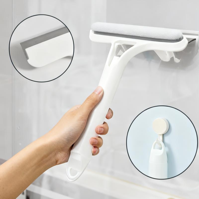 MCOIKY® 3 in 1 Window Cleaning Scraper, Squeegee and Scrubber with Spray
