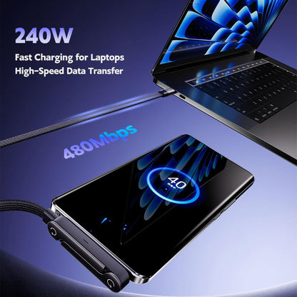 𝐈𝐧𝐯𝐢𝐬𝐢𝐛𝐥𝐞 𝐒𝐭𝐚𝐧𝐝 𝐂𝐡𝐚𝐫𝐠𝐢𝐧𝐠 𝐂𝐚𝐛𝐥𝐞 - USB C to USB C Cable,240W Fast Charging Cable 5 FT