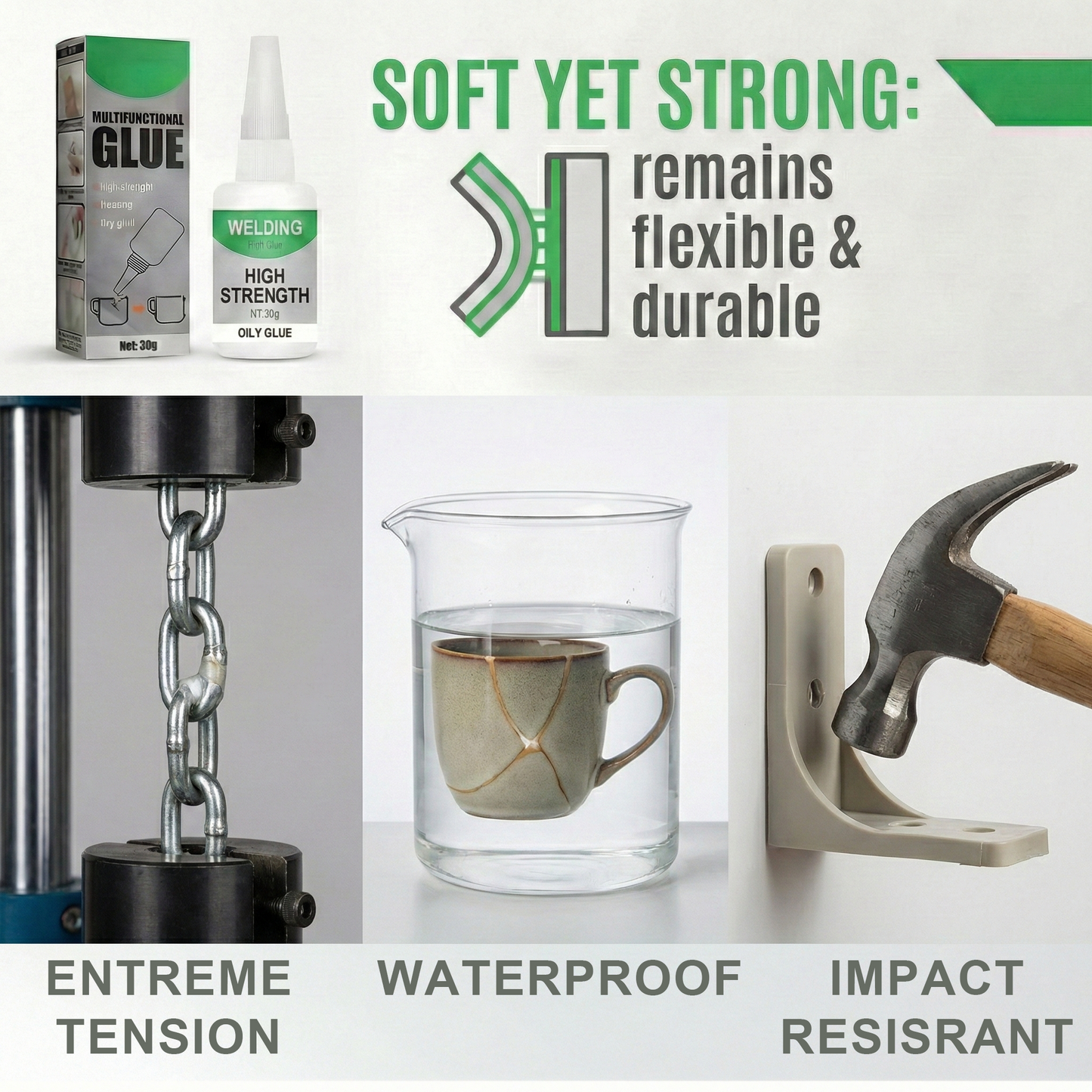 Multipurpose Super Glue 𝐖𝐞𝐥𝐝𝐢𝐧𝐠 𝐇𝐢𝐠𝐡-𝐬𝐭𝐫𝐞𝐧𝐠𝐭𝐡 𝐎𝐢𝐥𝐲 𝐆𝐥𝐮𝐞