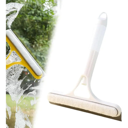 MCOIKY® 3 in 1 Window Cleaning Scraper, Squeegee and Scrubber with Spray