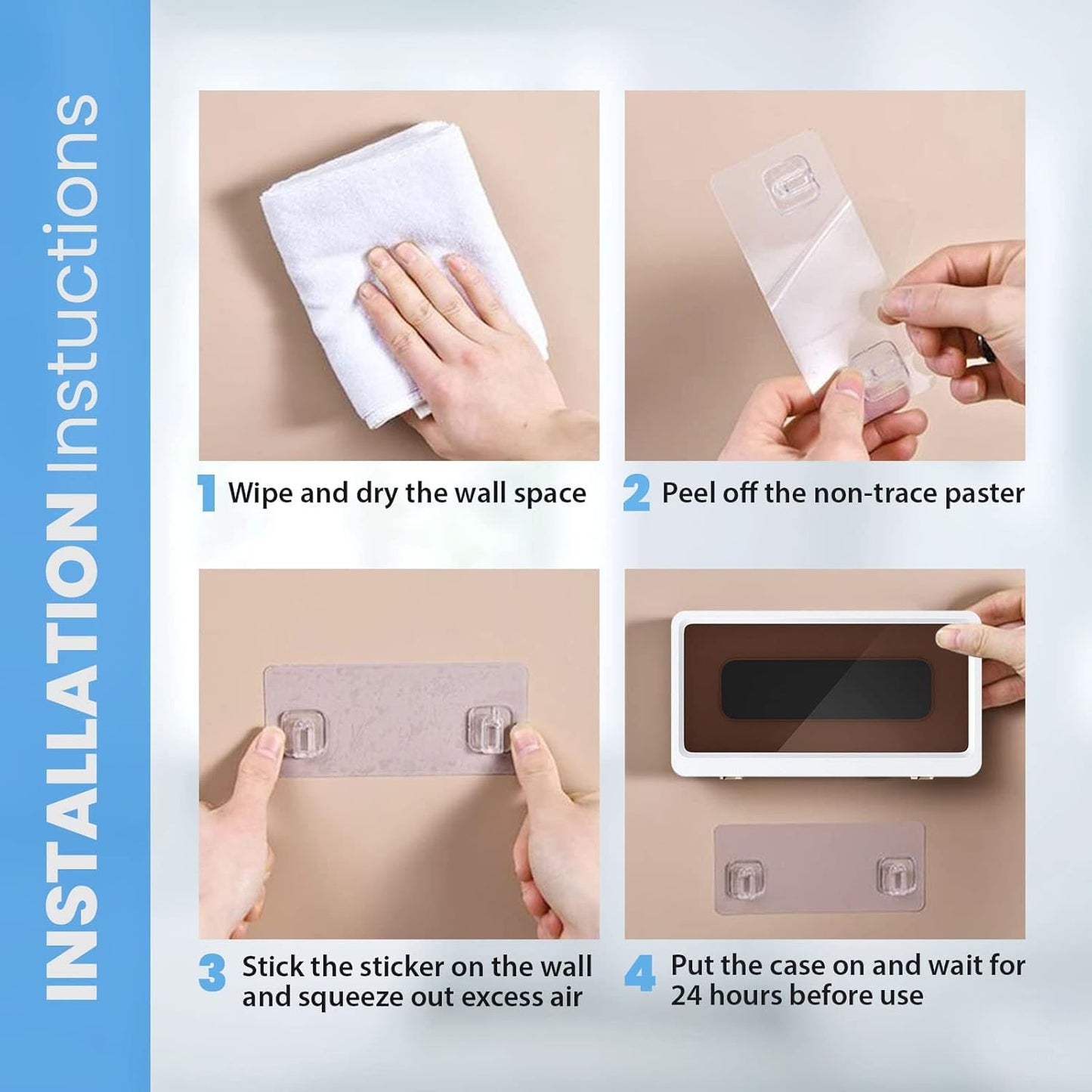 MCOIKY®360° Rotating Bathroom Phone Case Wall Mounted Shower Phone Holder