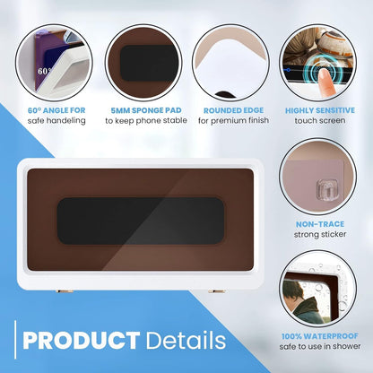 MCOIKY®360° Rotating Bathroom Phone Case Wall Mounted Shower Phone Holder