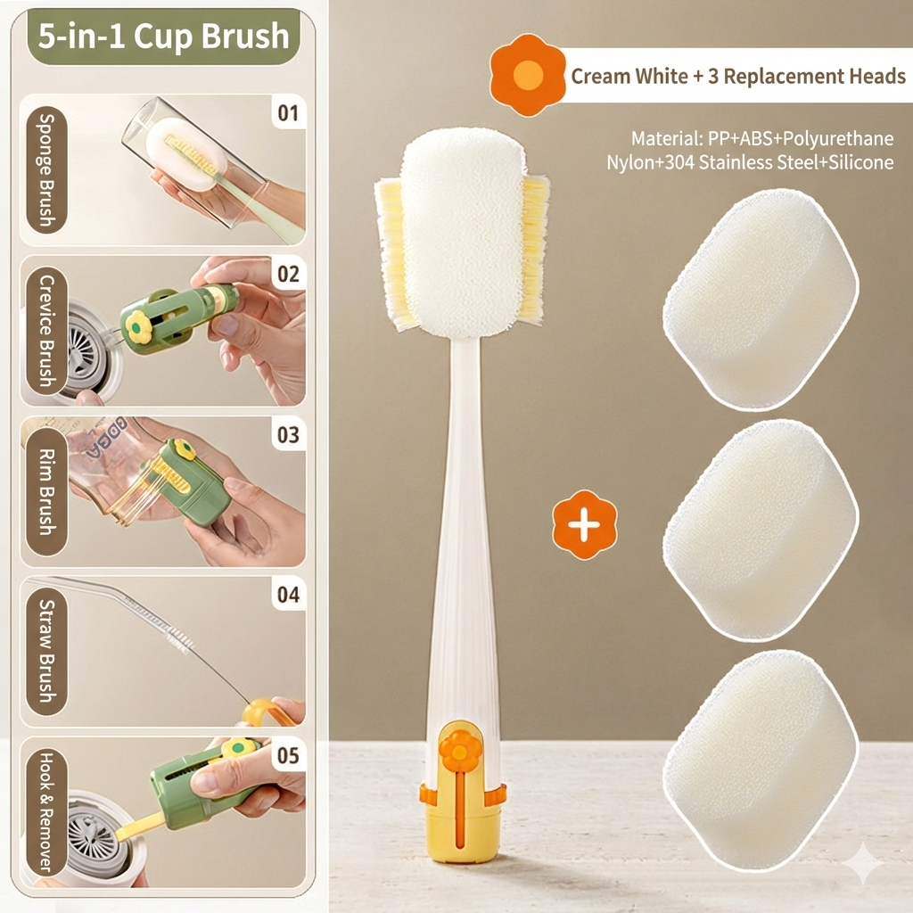 MCOIKY® 5-in-1 Bottle & Straw Cleaning Brush