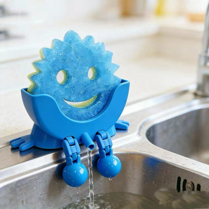 Cute Hanging Sponge Holder with Drainage – Keeps Your Sponge Dry & Smiling, For Scrub Daddy Holder, Funny Sponge Stand for Kitchen Sink, 3D Printing Countertop Sponge Holders