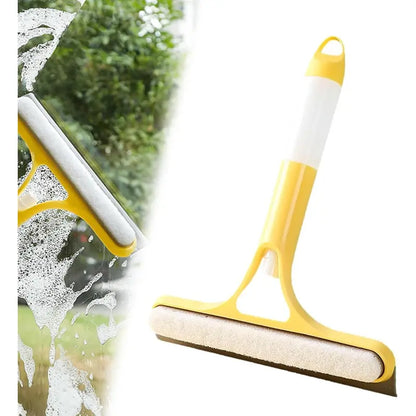 MCOIKY® 3 in 1 Window Cleaning Scraper, Squeegee and Scrubber with Spray