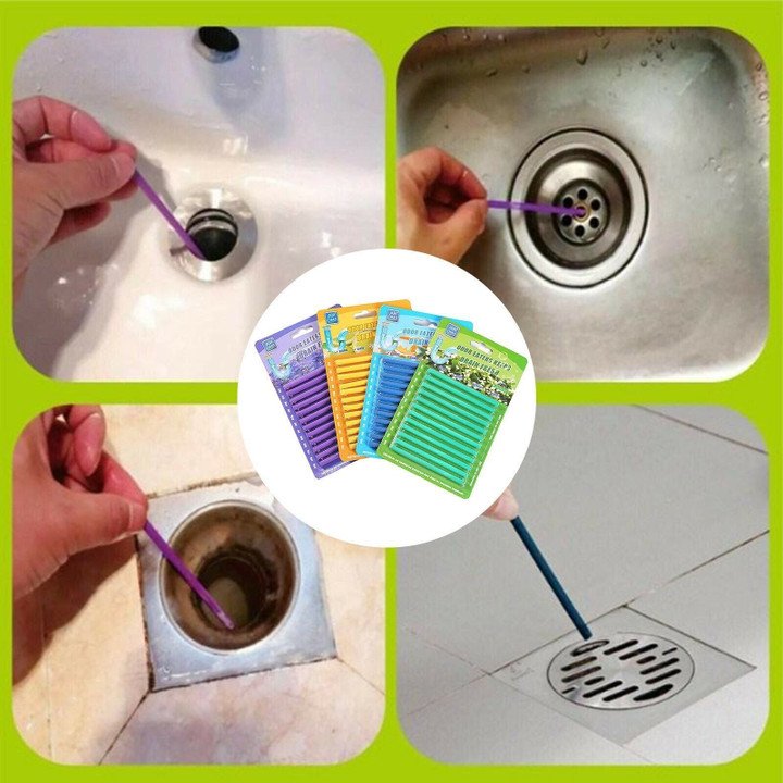 MCOIKY® 12/set Pipe Cleaning Sticks Oil Decontamination Kitchen Toilet Bathtub Drain Cleaner
