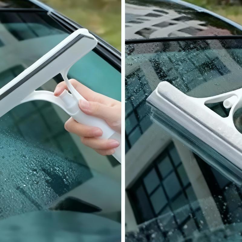 MCOIKY® 3 in 1 Window Cleaning Scraper, Squeegee and Scrubber with Spray
