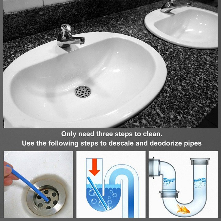 MCOIKY® 12/set Pipe Cleaning Sticks Oil Decontamination Kitchen Toilet Bathtub Drain Cleaner