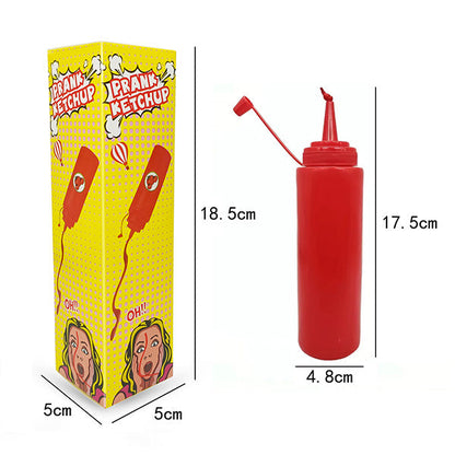 Prank Squeeze Ketchup Bottle – Realistic Fake Tomato Sauce Gag Toy for Funny Tricks & Party Jokes